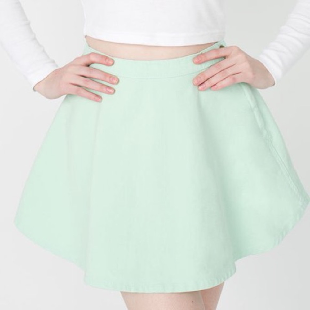 American Apparel Mint Green Denim Circle Skirt